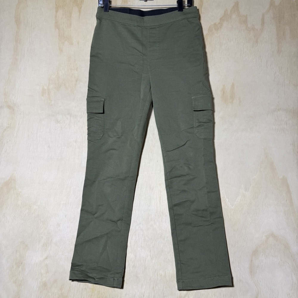 Briggs‎ Women's Cargo Pants Size 8 Olive Green Pull On Stretch Utility Casual